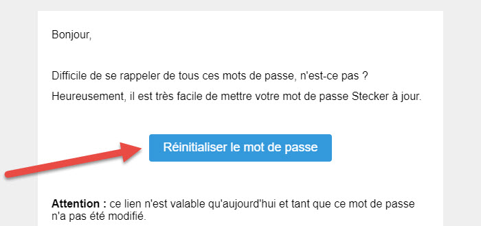 Bouton Réinitialiser le mot de passe