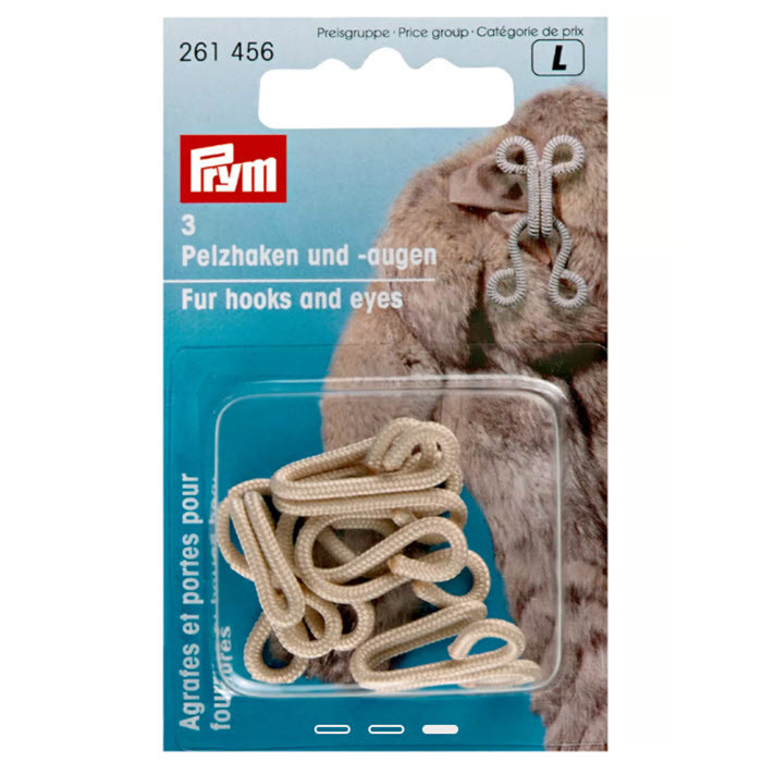 Agrafes et portes (3) pour fourrures beiges Prym Agrafes et portes (3) pour fourrures beiges Prym