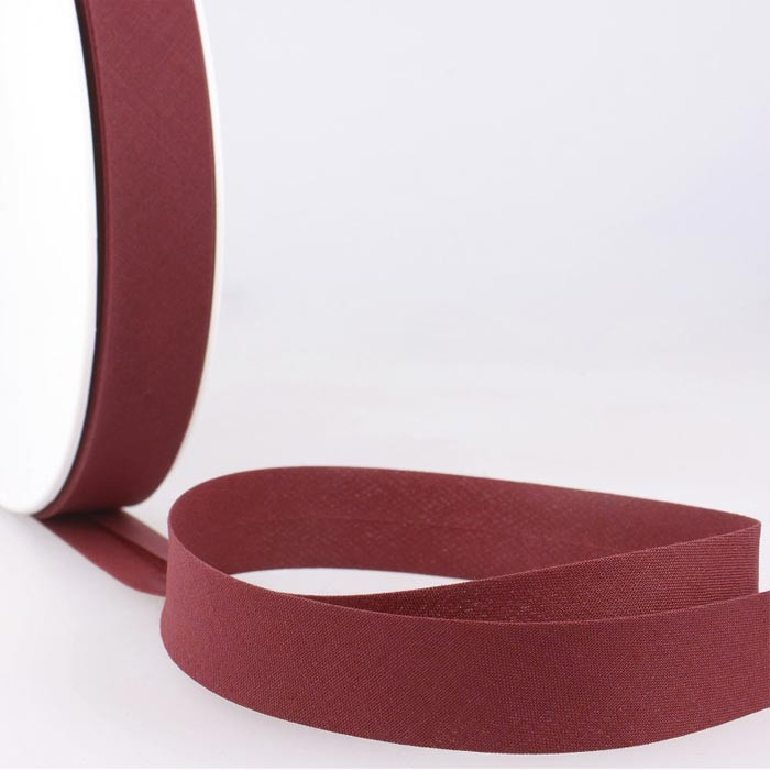 Biais étroit 20mm bordeaux au mètre Biais étroit 20mm bordeaux au mètre