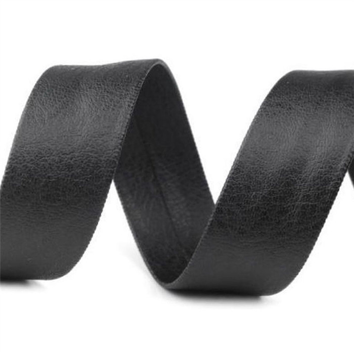 Biais simili cuir noir au mètre Biais simili cuir noir au mètre