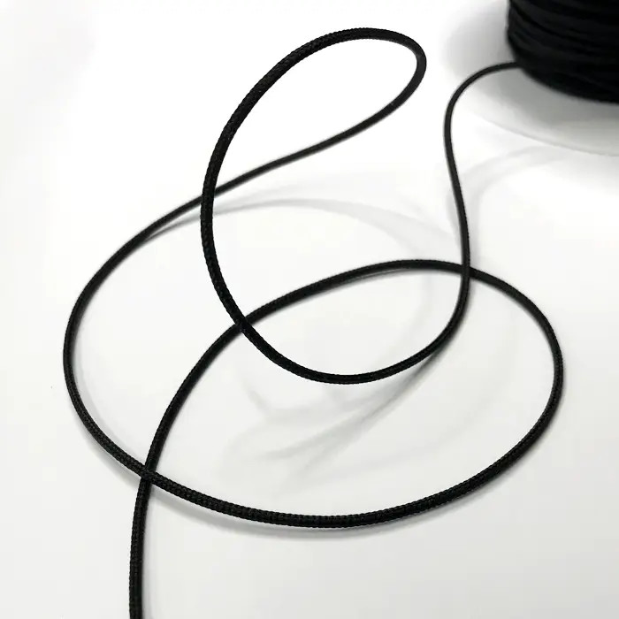 Cordon rond noir 2mm au mètre Cordon rond noir 2mm au mètre