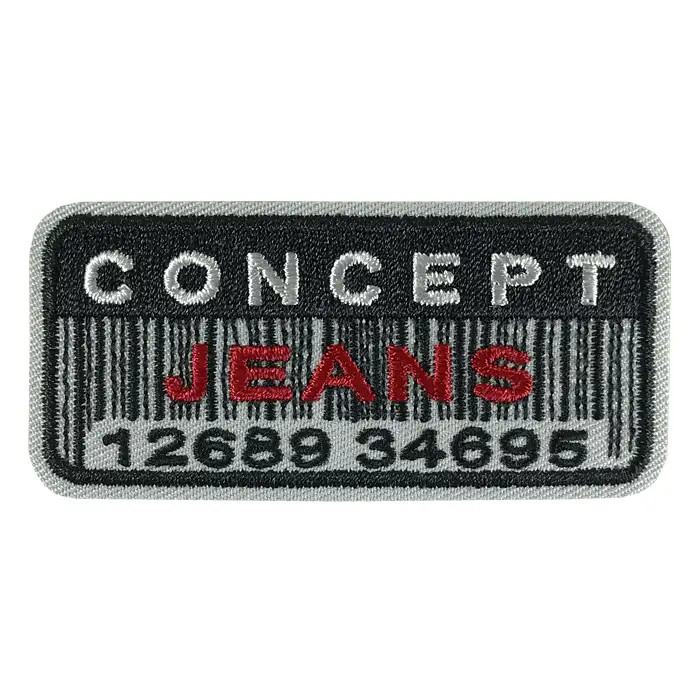 Écusson brodé thermocollant Concept Jeans barcode Écusson brodé thermocollant Concept Jeans barcode