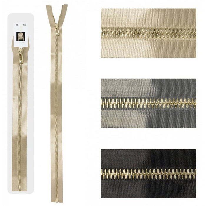 Fermeture séparable 60cm satinée beige Fermeture séparable 60cm satinée beige