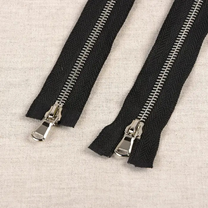 FG séparable métal 65cm double curseur noir et argent FG séparable métal 65cm double curseur noir et argent