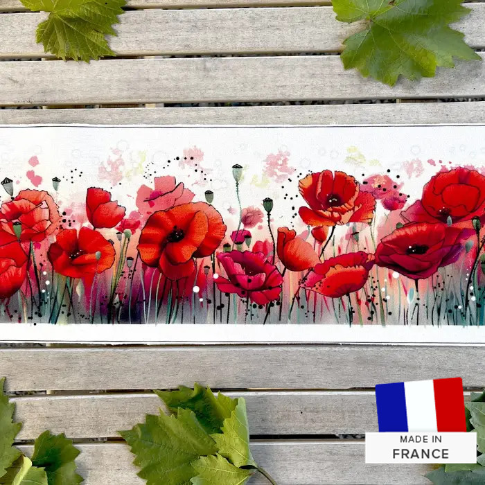 Frise COQUELICOTS velours 15x100cm Frise COQUELICOTS velours 15x100cm