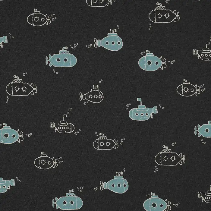 Jersey enfant "sous-marins" 145cm par 50cm Jersey enfant "sous-marins" 145cm par 50cm