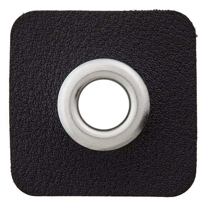 Oeillet sur patch simili cuir 30mm Noir Oeillet sur patch simili cuir 30mm Noir
