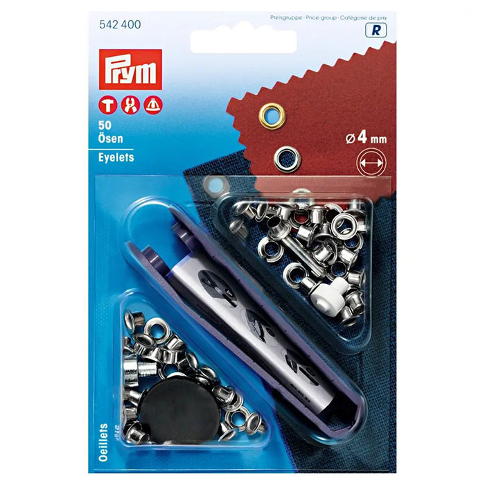 Oeillets 4 mm argentés PRYM Oeillets 4 mm argentés PRYM