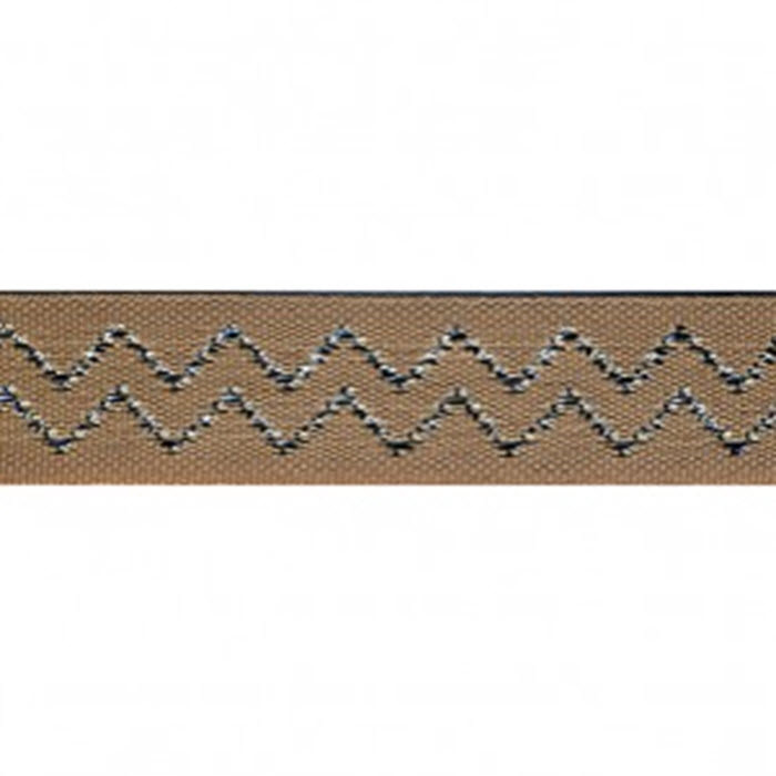 Ruban fantaisie vagues 15mm beige au mètre Ruban fantaisie vagues 15mm beige au mètre