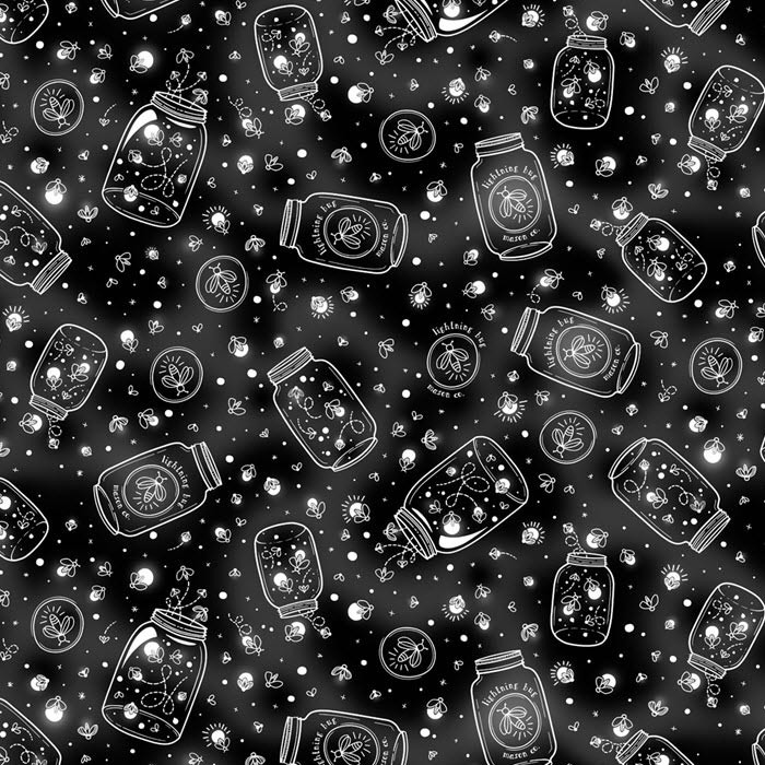 Tissu Lucioles phosphorescent noir 110cm Tissu Lucioles phosphorescent noir 110cm