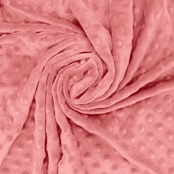 Velours Minky relief à pois Orchidée par 50cm Velours Minky relief à pois Orchidée par 50cm