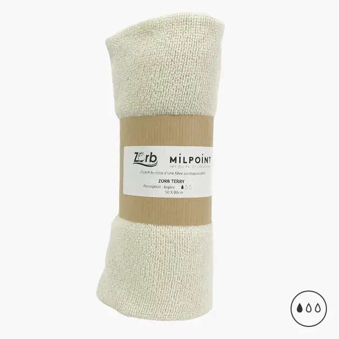Zorb éponge microfibre léger écru - Coupon 50x80cm Zorb éponge microfibre léger écru - Coupon 50x80cm